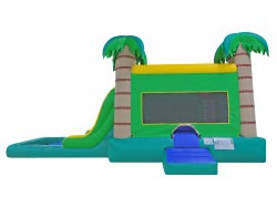 dual tropical wet or dry nowm 1 1667777211 Dual Lane Tropical Bounce House & Slide Combo (Wet or Dry)