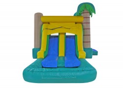 dual tropical wet or dry nowm 2 1667777211 Dual Lane Tropical Bounce House & Slide Combo (Wet or Dry)